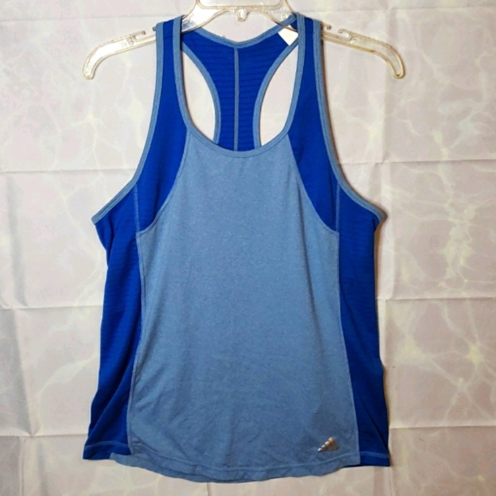 Adidas Climalite 2 Tone Blue Racerback Tank Sz M